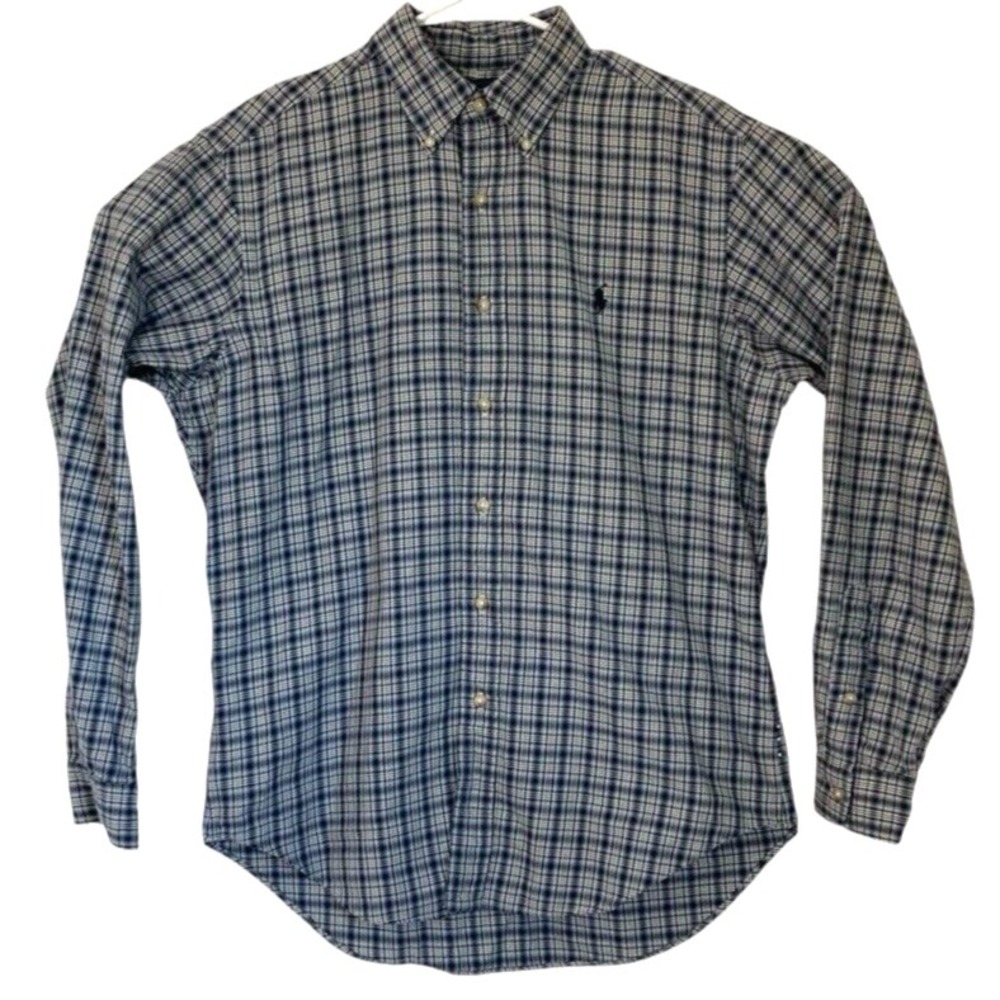 Ralph Lauren Mens Med Classic Light Weight Plaid Flannel L/S Plaid Button Down